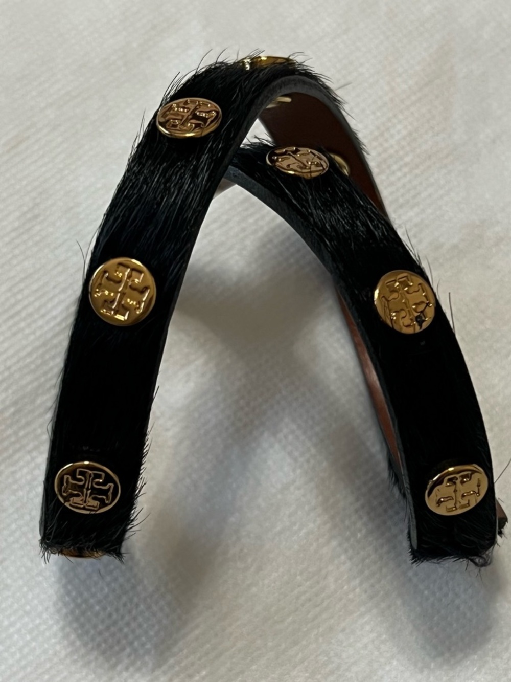 Tory Burch-Inspired Black Haircalf Double Wrap Bracelet